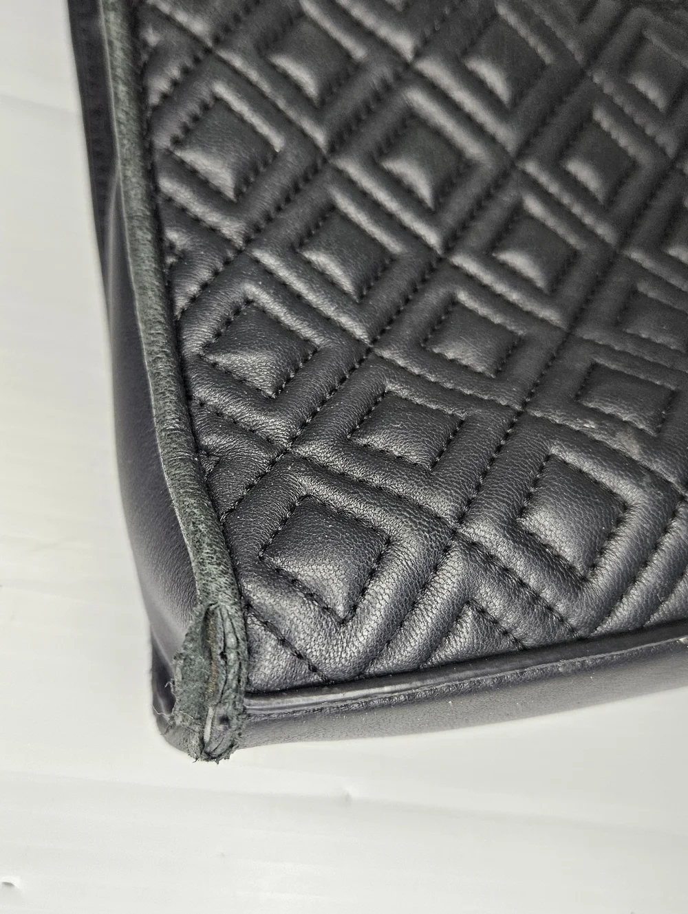 Tory Burch Fleming Black Quilted Leather Chain Shoulder/Crossbody Bag